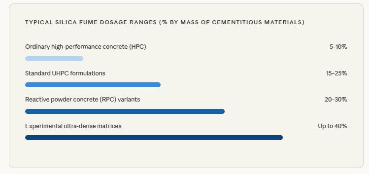 Typical Silica Fume Dosage Ranges