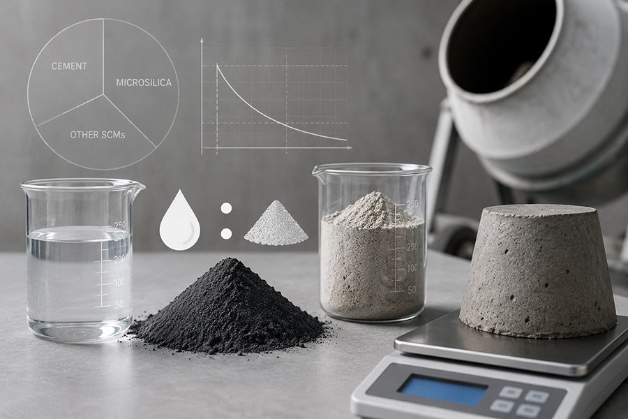 How to Calculate the Exact Water-to-Binder Ratio When Using Microsilica