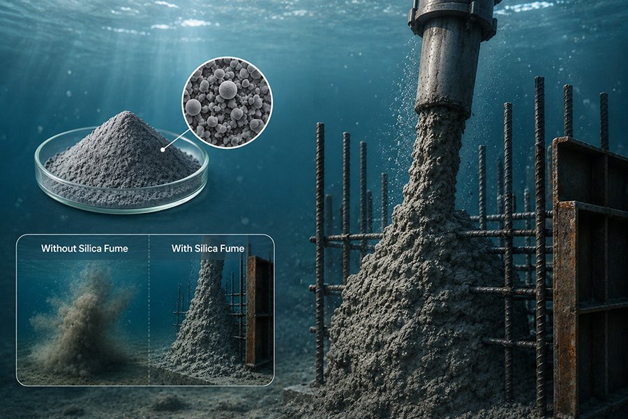 Silica Fume in Underwater Concrete: Washout Prevention & Cohesion